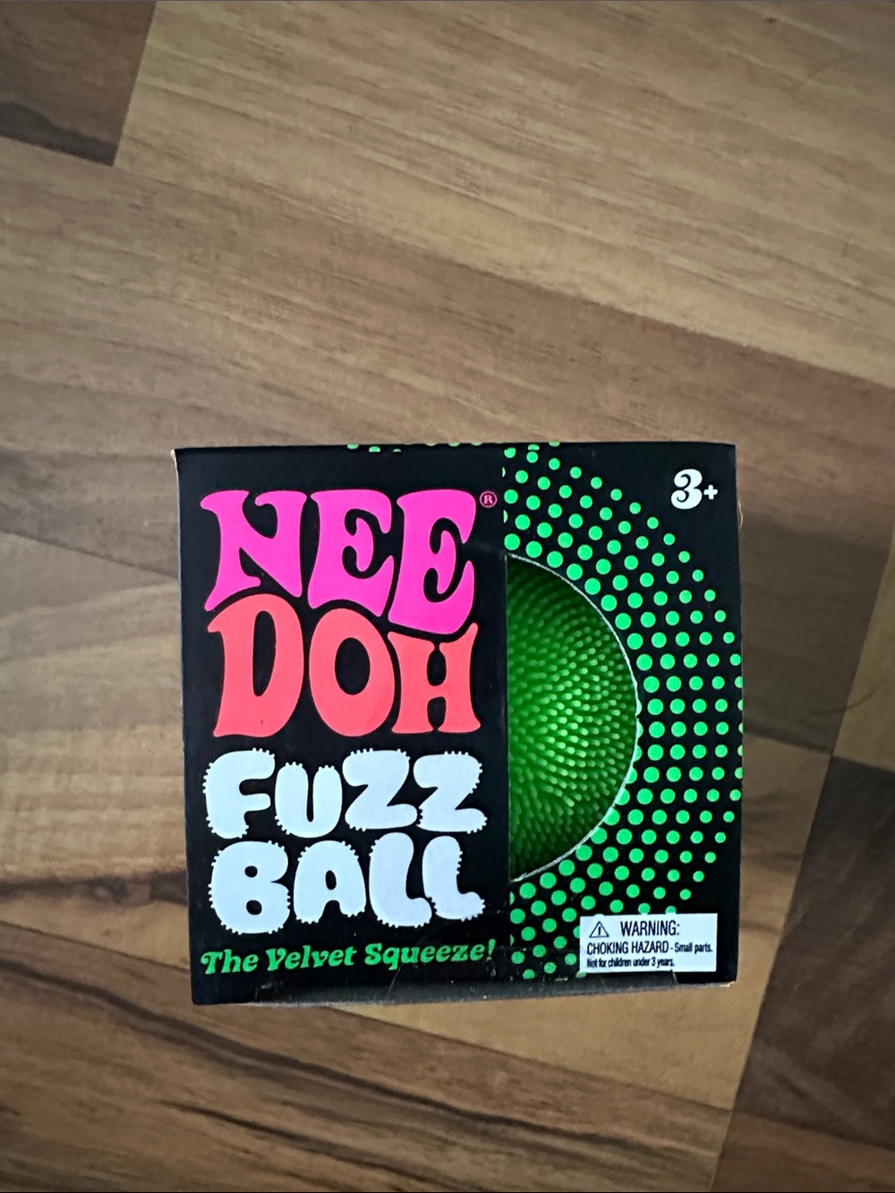 NEE DOH Green Fuzz Ball Velvet Squeeze Toy